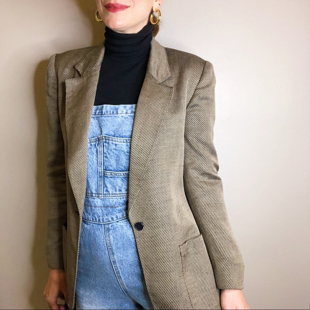 Vintage 90s Christian Dior woven silk blend blazer - Picture 8 of 16